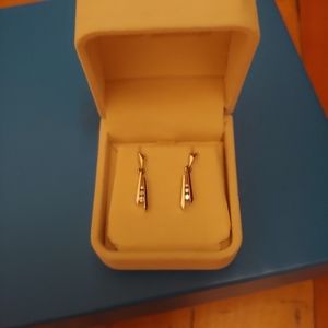 14k&10k white gold  diamond earrings